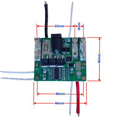 Плата BMS Makita-type 5S 3MOS 18650 21V 30A Li-ion
