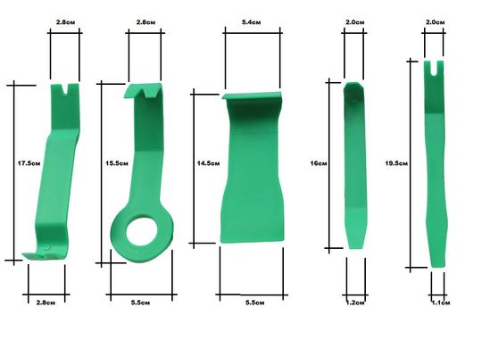 Комплект инструмента для снятия панелей салона ZIRY 5 pcs green в интернет магазине ZIRY.STORE