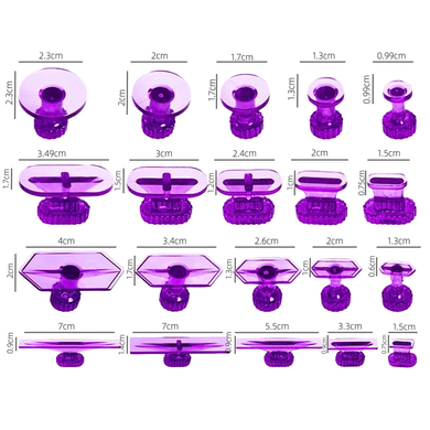 Насадка клейова ZiRy PDR violet transparent комплект 20шт