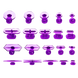 Насадка клейова ZiRy PDR violet transparent комплект 20шт