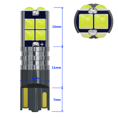 Лампа автомобільна світлодіодна ZiRy T10 W5W 10SMD-3030, біла в інтернет магазині ZIRY.STORE