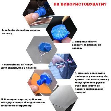 Молоток обратный ZIRY PDR 1kg для удаления вмятин с комплектом насадок 10+12pcs pink/blue