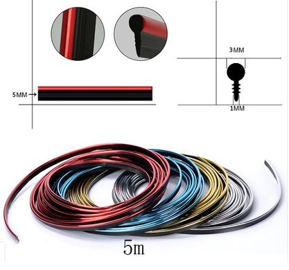 Молдинг декоративный для салона автомобиля ZIRY 5м, красный металлик в интернет магазине ZIRY.STORE