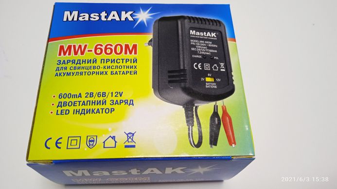 Устройство зарядное MASTAK MW-660 6/12B 0.5A