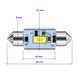 Лампа автомобільна світлодіодна ZiRy C10W 36mm 1smd-3570 біла в інтернет магазині ZIRY.STORE