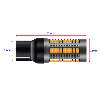 Лампа автомобільна світлодіодна ZiRy Pro Series T20 - W21W (7440) 126smd-2016, жовта в інтернет магазині ZIRY.STORE