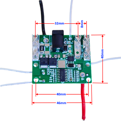 Плата BMS Makita-type 5S 2MOS 18650 21V 25A Li-ion з додатковим контактом